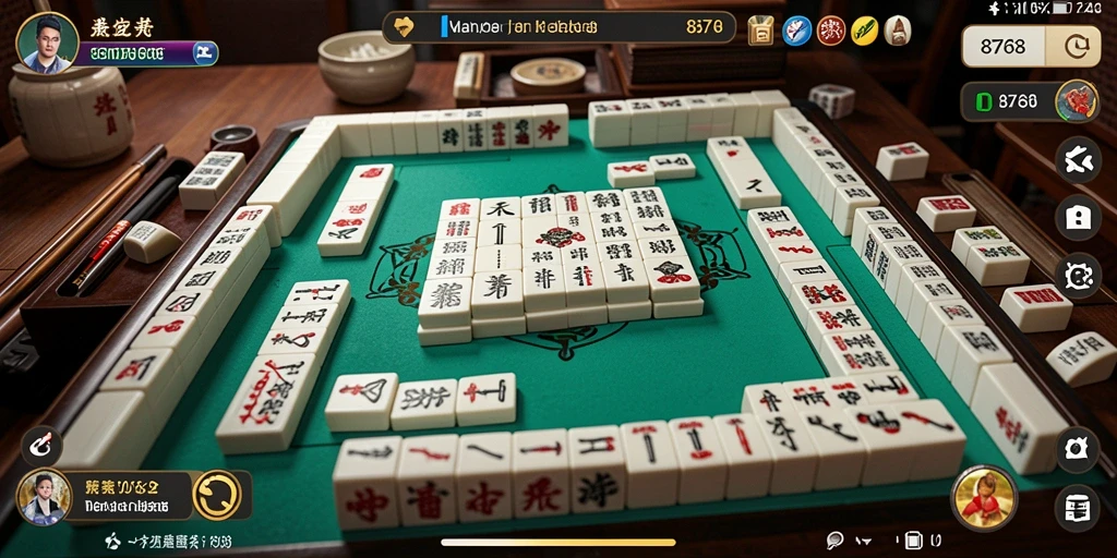Tangkapan layar gameplay menampilkan keseruan bermain Mahjong di 8768.