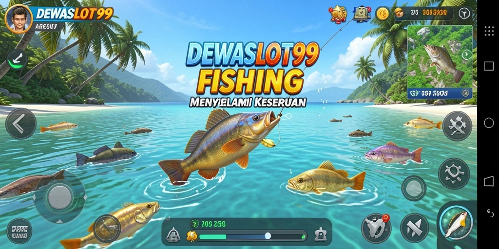 Gameplay DEWASLOT99 dengan aksi memancing seru dan menegangkan.