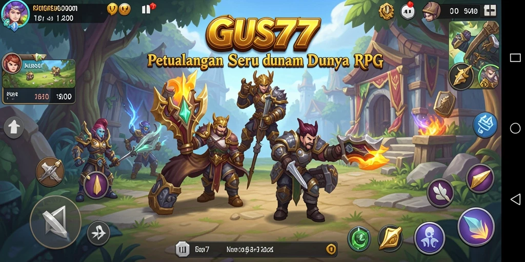 Screenshot GUS77 menampilkan aksi seru dalam pertarungan RPG.