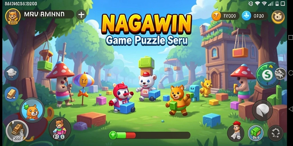 Tampilan gameplay NAGAWIN dengan tantangan puzzle yang menarik.