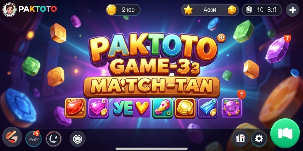 Screenshot utama PAKTOTO menampilkan gameplay seru di level Match-3.