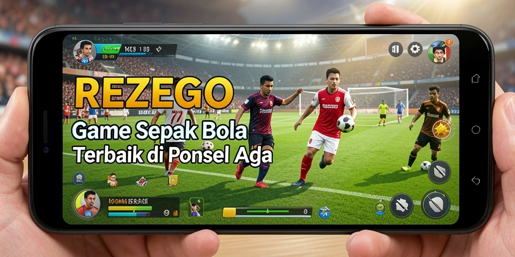 Tampilan gameplay menarik dari REZEGO dengan aksi sepak bola yang mendebarkan.