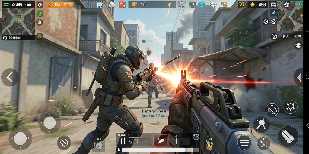 Tampilan gameplay SR996 yang mendebarkan dengan aksi pertempuran seru.
