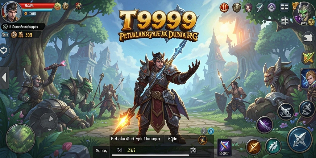 Screenshot T9999 menangkap aksi pertempuran mendebarkan dalam dunia RPG.