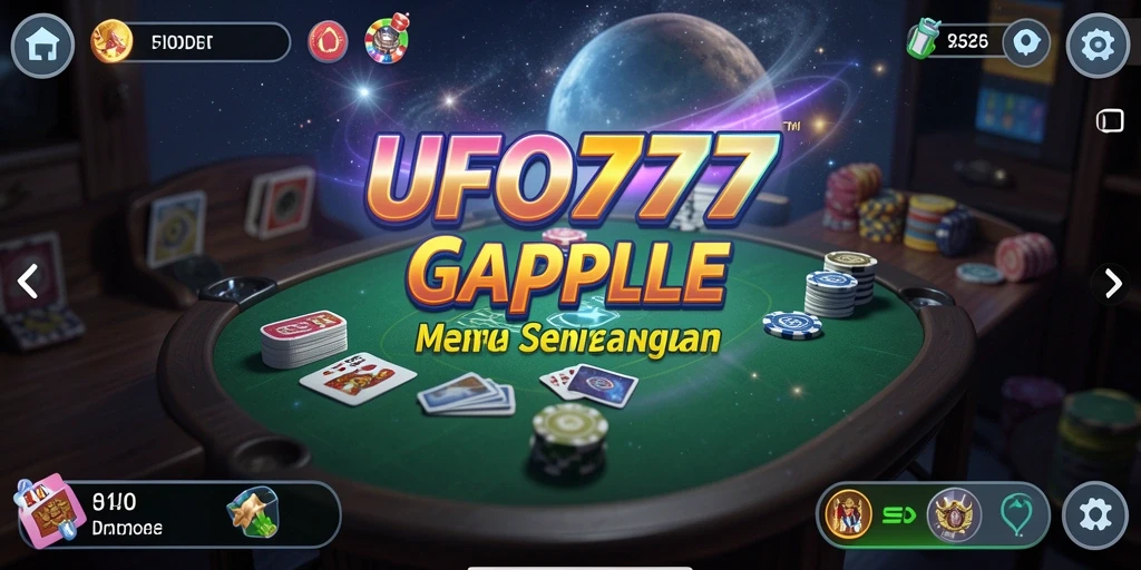 Tampilan utama UFO777 dengan gameplay Gaple yang seru.